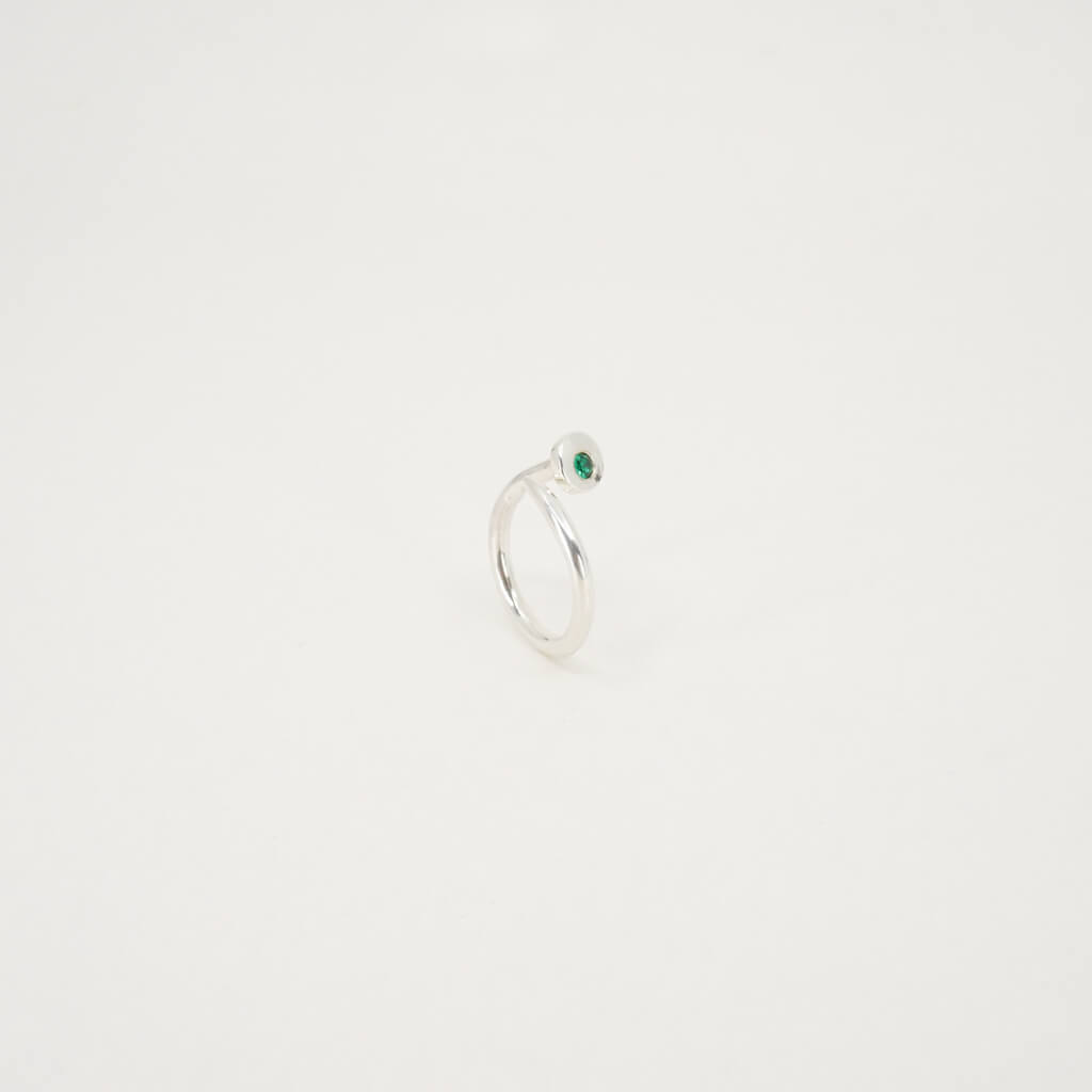 Sterling Silver / Emerald / Stellar Spire Ring