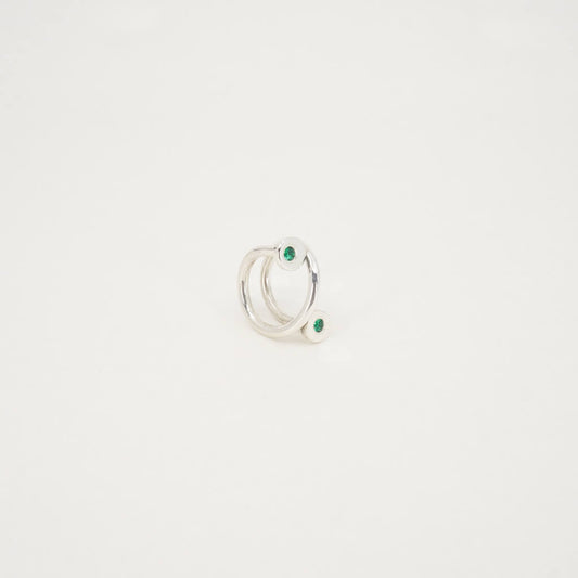 Sterling Silver / Emerald / Nebula Wrap Ring