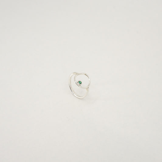 Sterling Silver / Emerald / Celestial Orbit Ring
