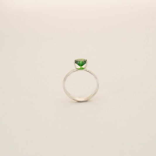 Sterling Silver / Emerald / Emerald Blossom Tension Ring
